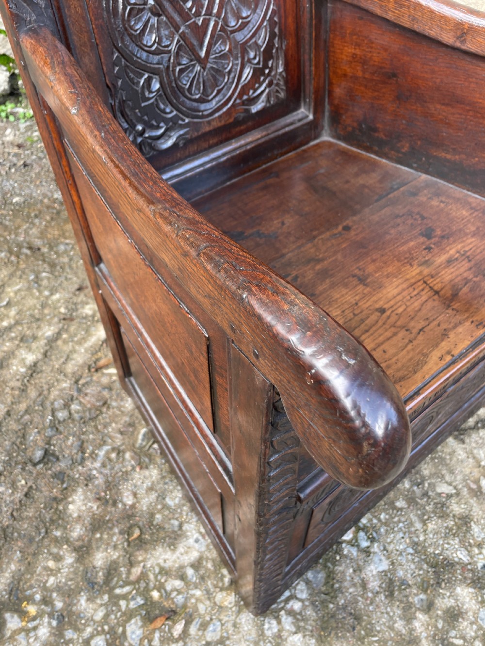 Antique 18th Century Oak Lambing Chair View XIX