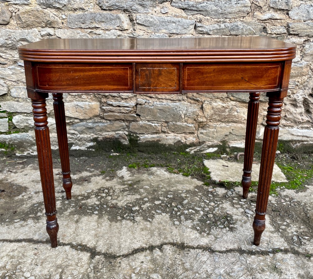 Georgian Mahogany Fold Over Tea Table View II
