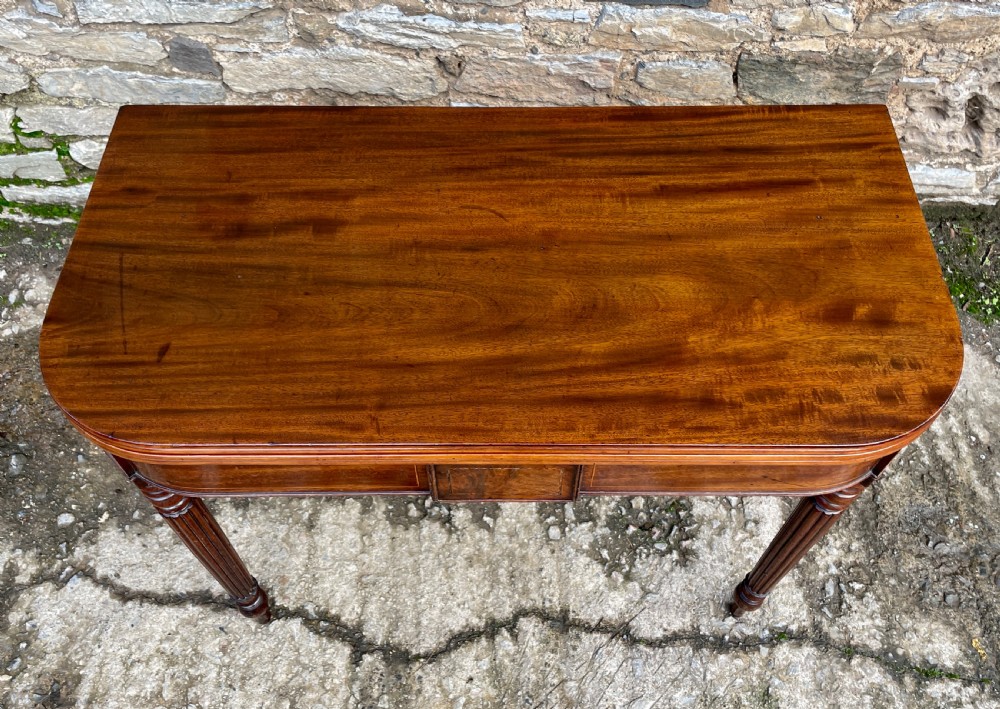 Georgian Mahogany Fold Over Tea Table View III