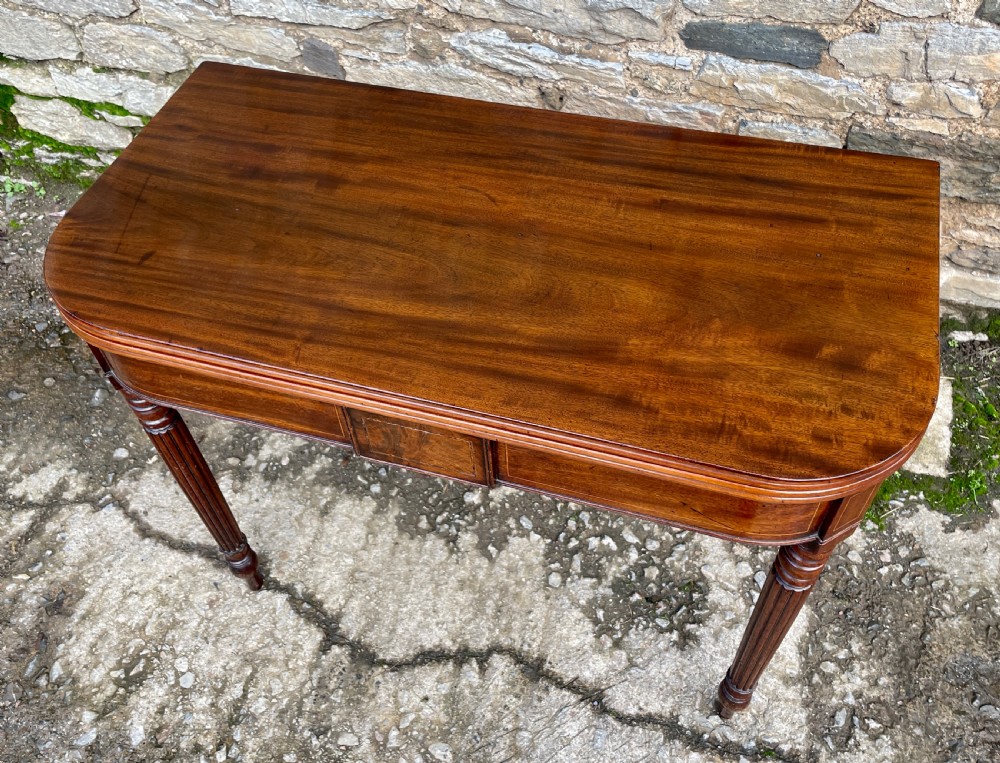 Georgian Mahogany Fold Over Tea Table View IV