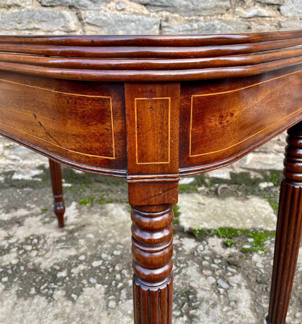 Georgian Mahogany Fold Over Tea Table View VI