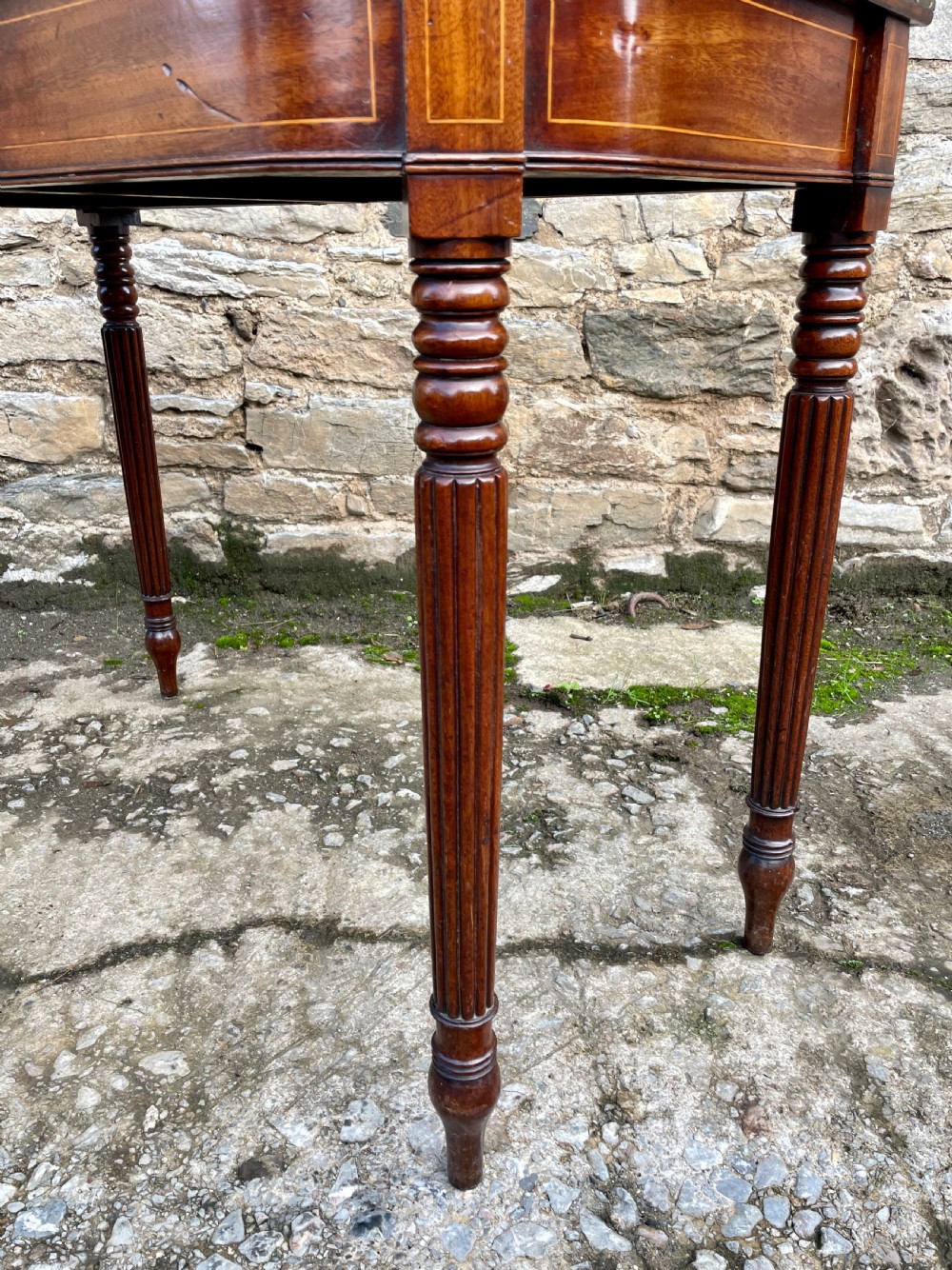 Georgian Mahogany Fold Over Tea Table View VIII