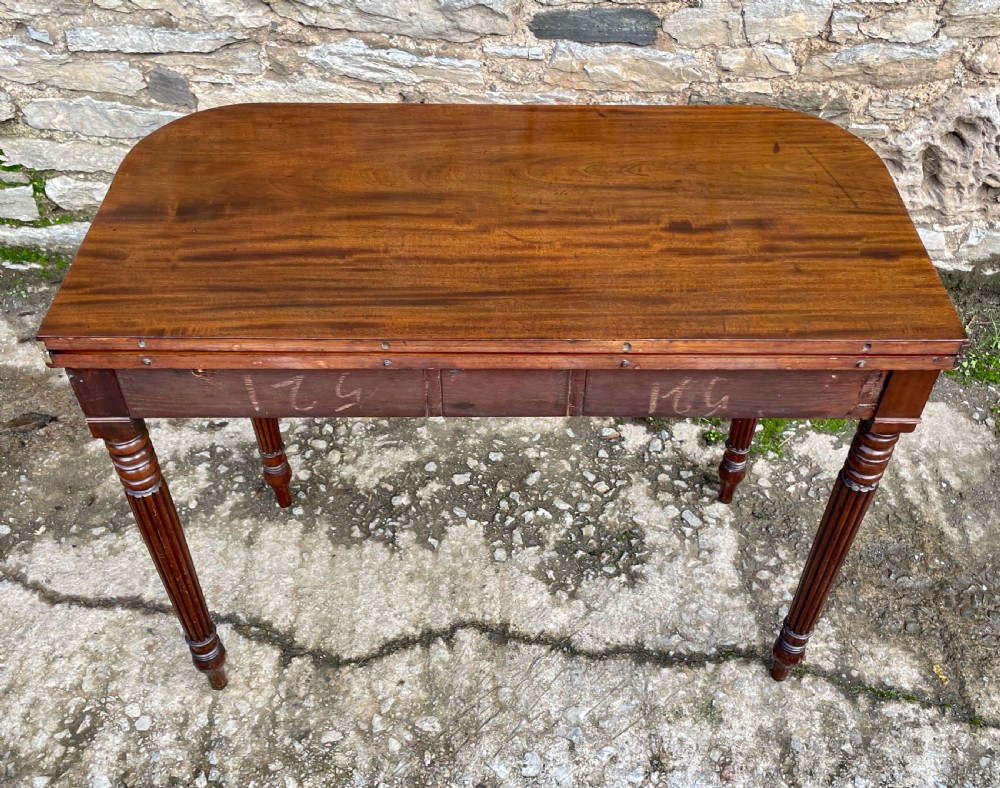 Georgian Mahogany Fold Over Tea Table View X