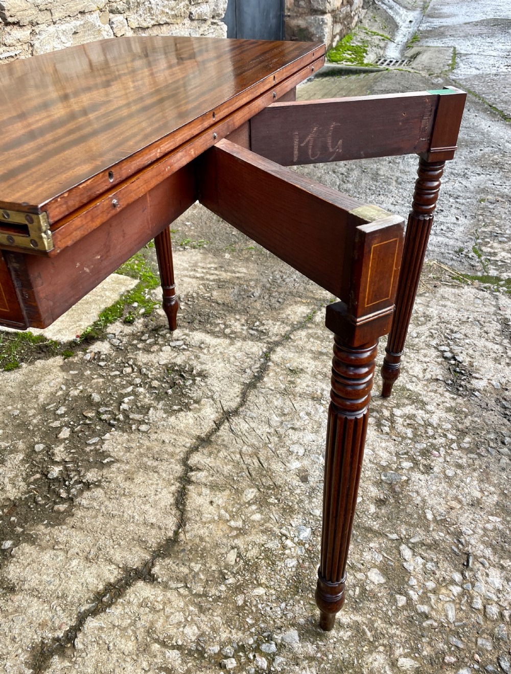 Georgian Mahogany Fold Over Tea Table View XIII