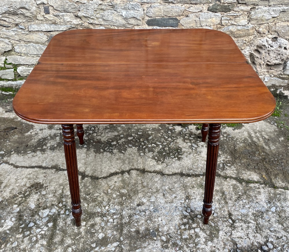 Georgian Mahogany Fold Over Tea Table View XIV