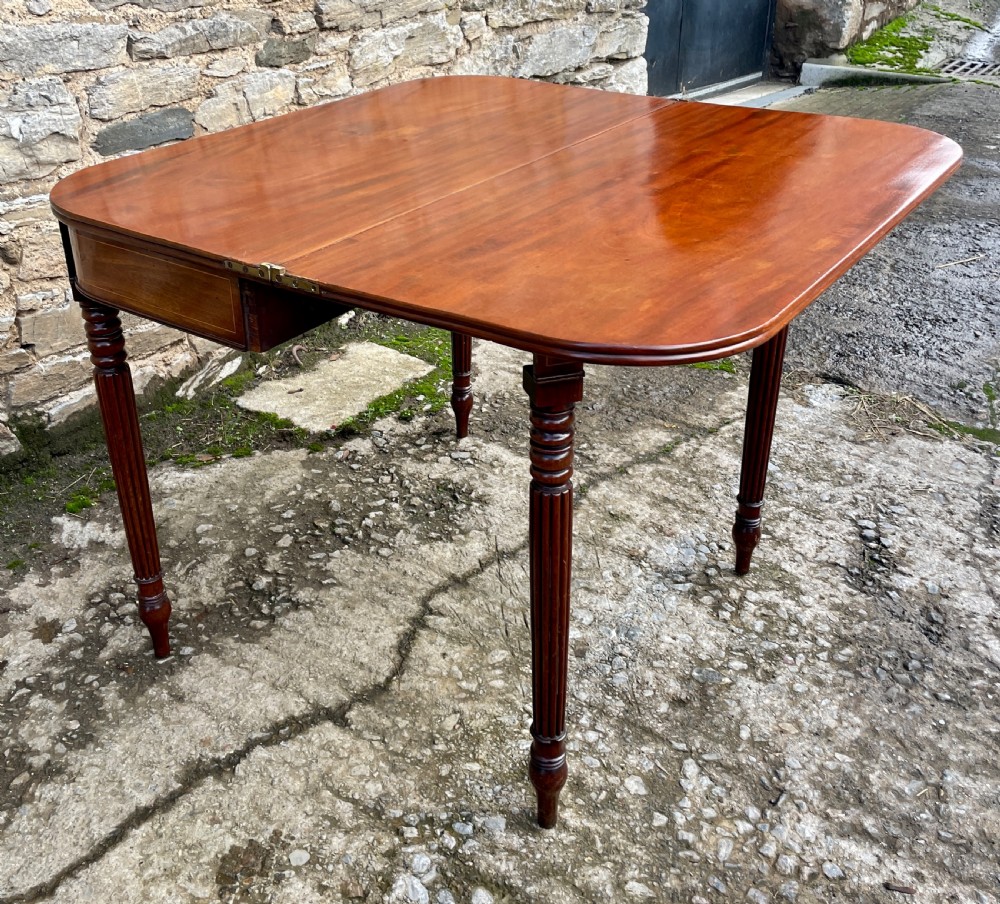 Georgian Mahogany Fold Over Tea Table View XV