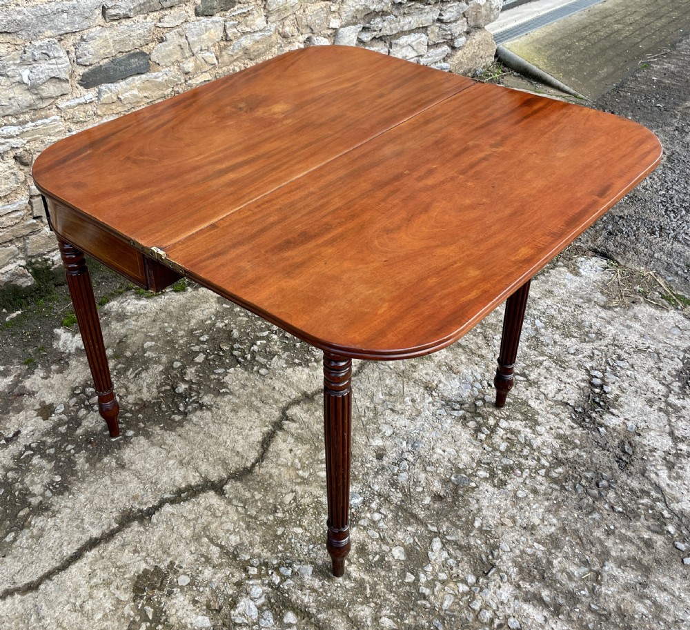 Georgian Mahogany Fold Over Tea Table View XVI