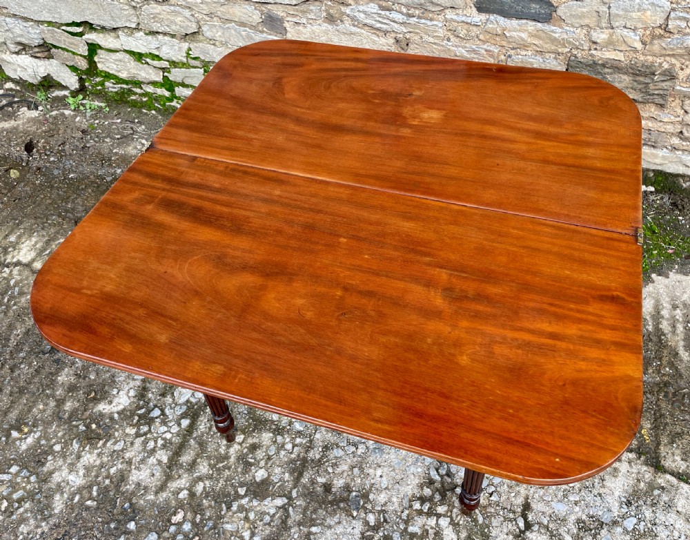 Georgian Mahogany Fold Over Tea Table View XVIII