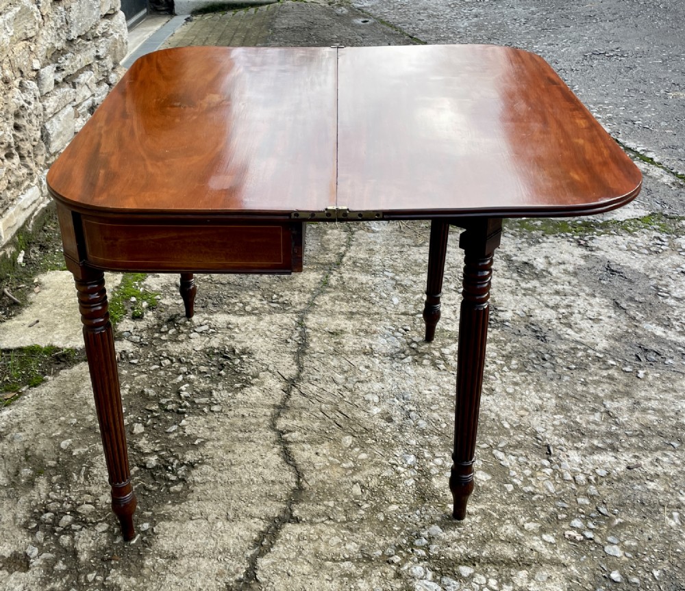 Georgian Mahogany Fold Over Tea Table View XXI