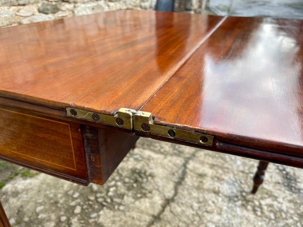 Georgian Mahogany Fold Over Tea Table View XXII
