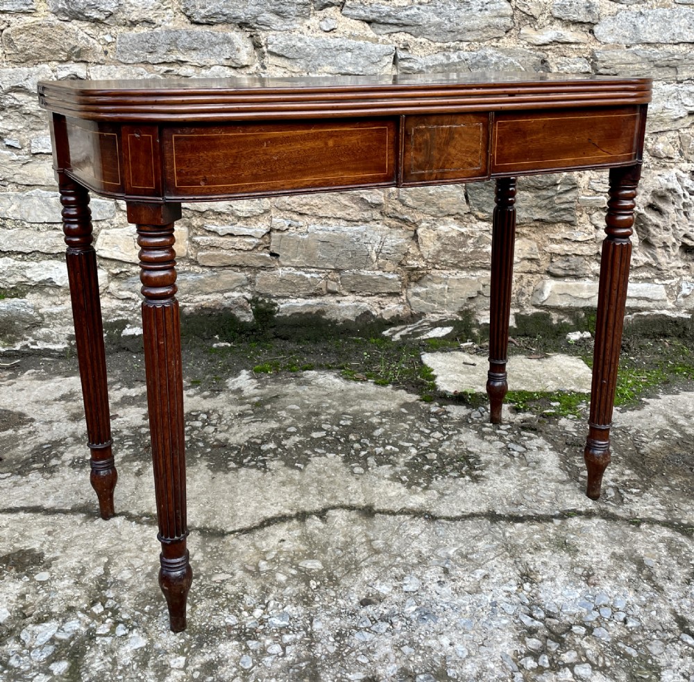 Georgian Mahogany Fold Over Tea Table View XXVI