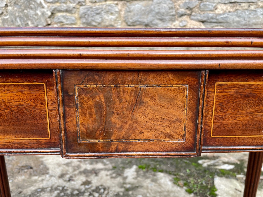 Georgian Mahogany Fold Over Tea Table View XXIX