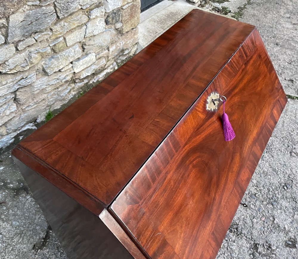 Antique Georgian Red Walnut Bureau View IX