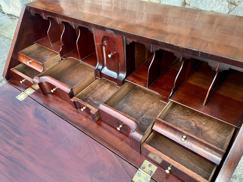 Antique Georgian Red Walnut Bureau View XIII