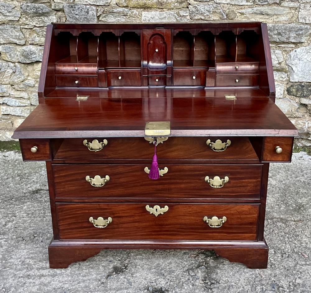 Antique Georgian Red Walnut Bureau View XIV