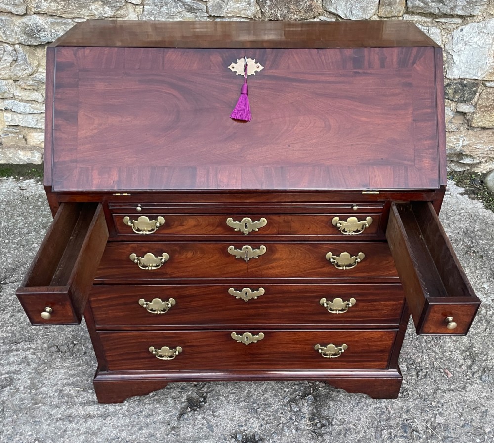 Antique Georgian Red Walnut Bureau View XV