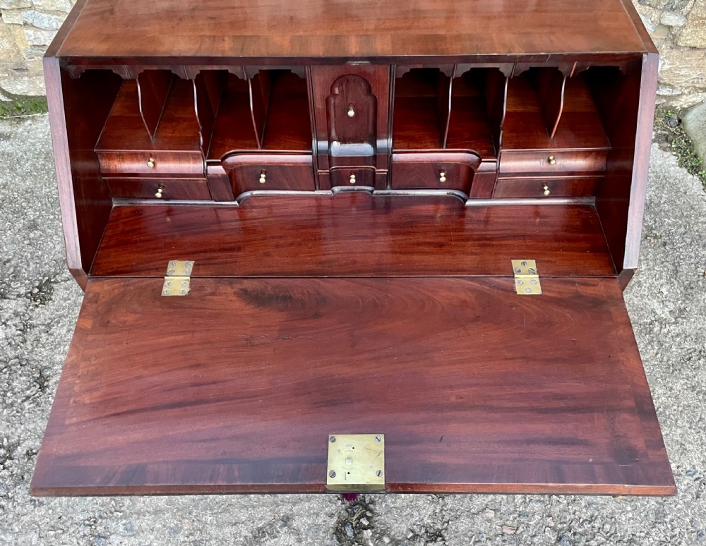 Antique Georgian Red Walnut Bureau View XVI