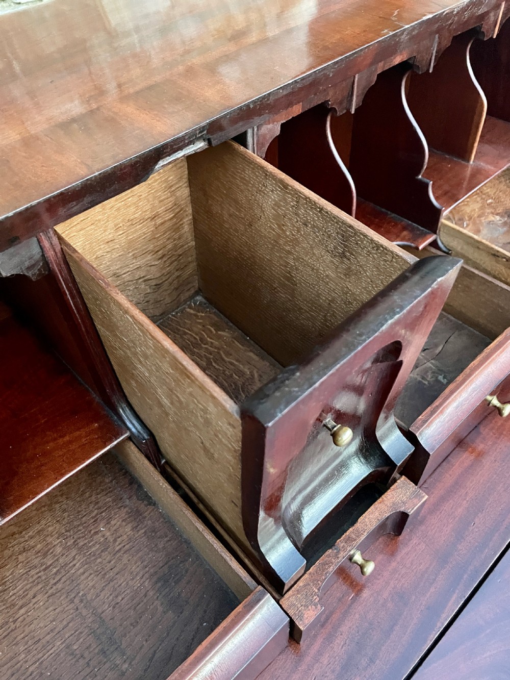 Antique Georgian Red Walnut Bureau View XVIII