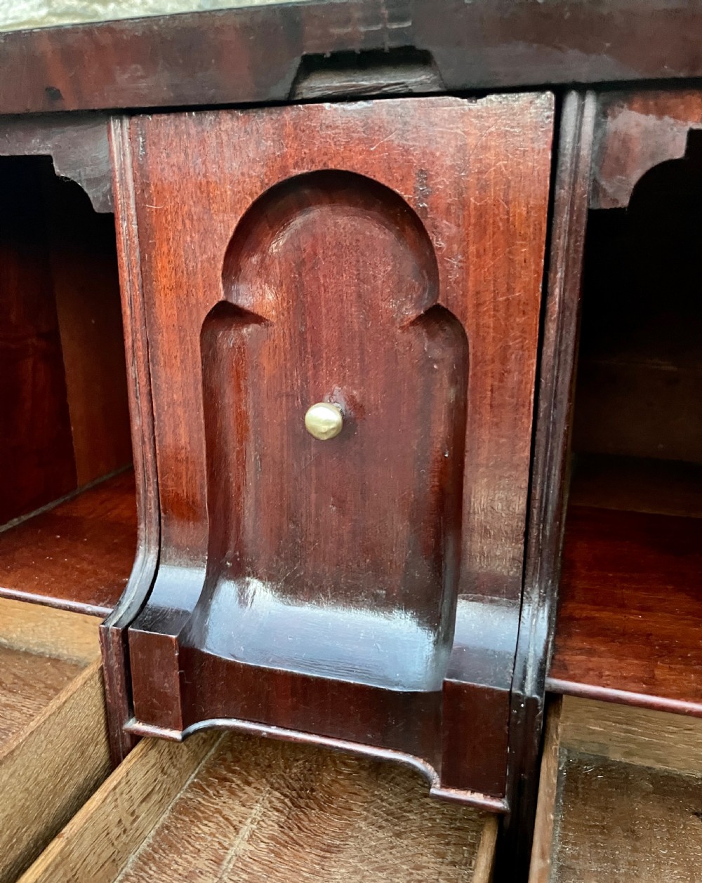 Antique Georgian Red Walnut Bureau View XIX