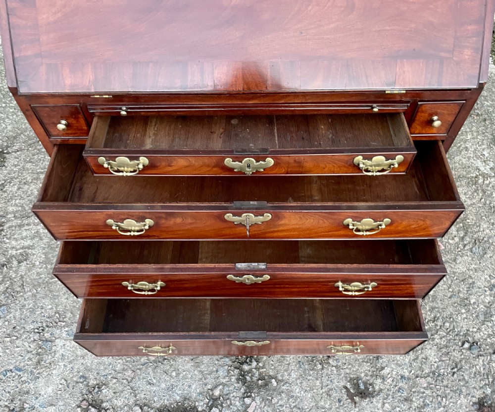 Antique Georgian Red Walnut Bureau View XXIV