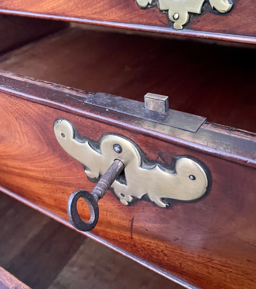 Antique Georgian Red Walnut Bureau View XXVI