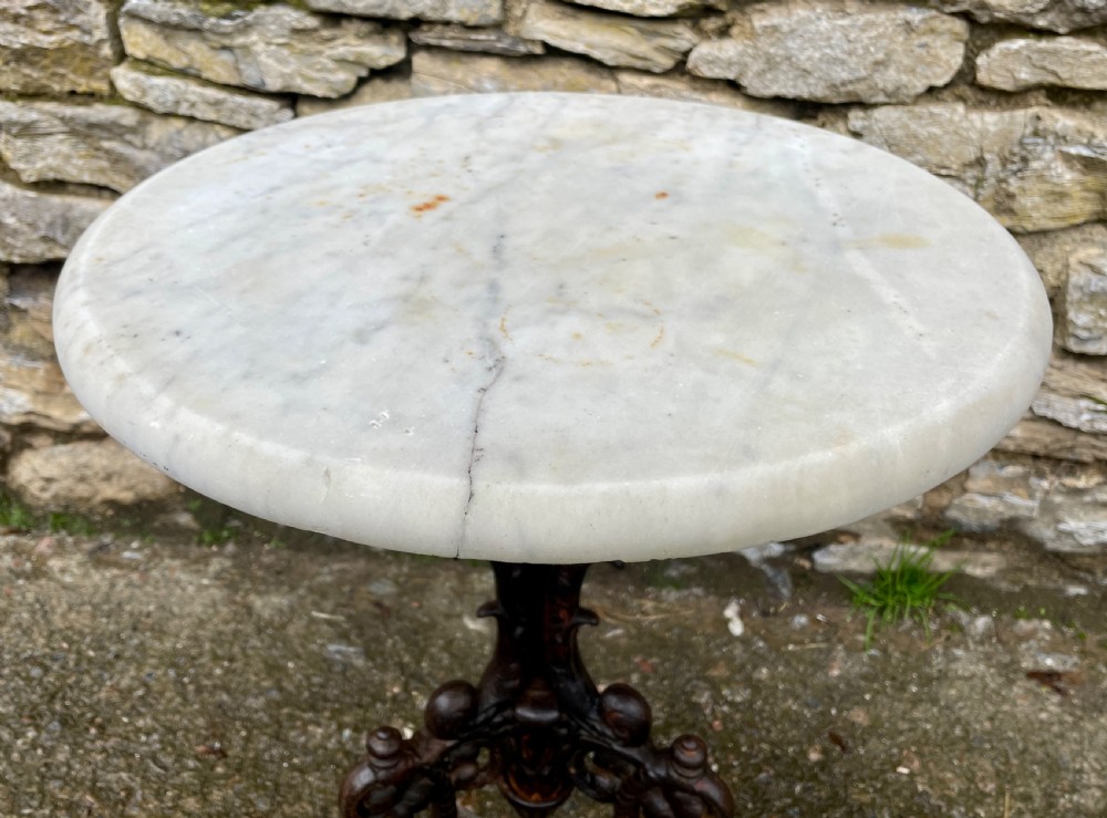 Victorian Cast Iron and Marble Table View IV