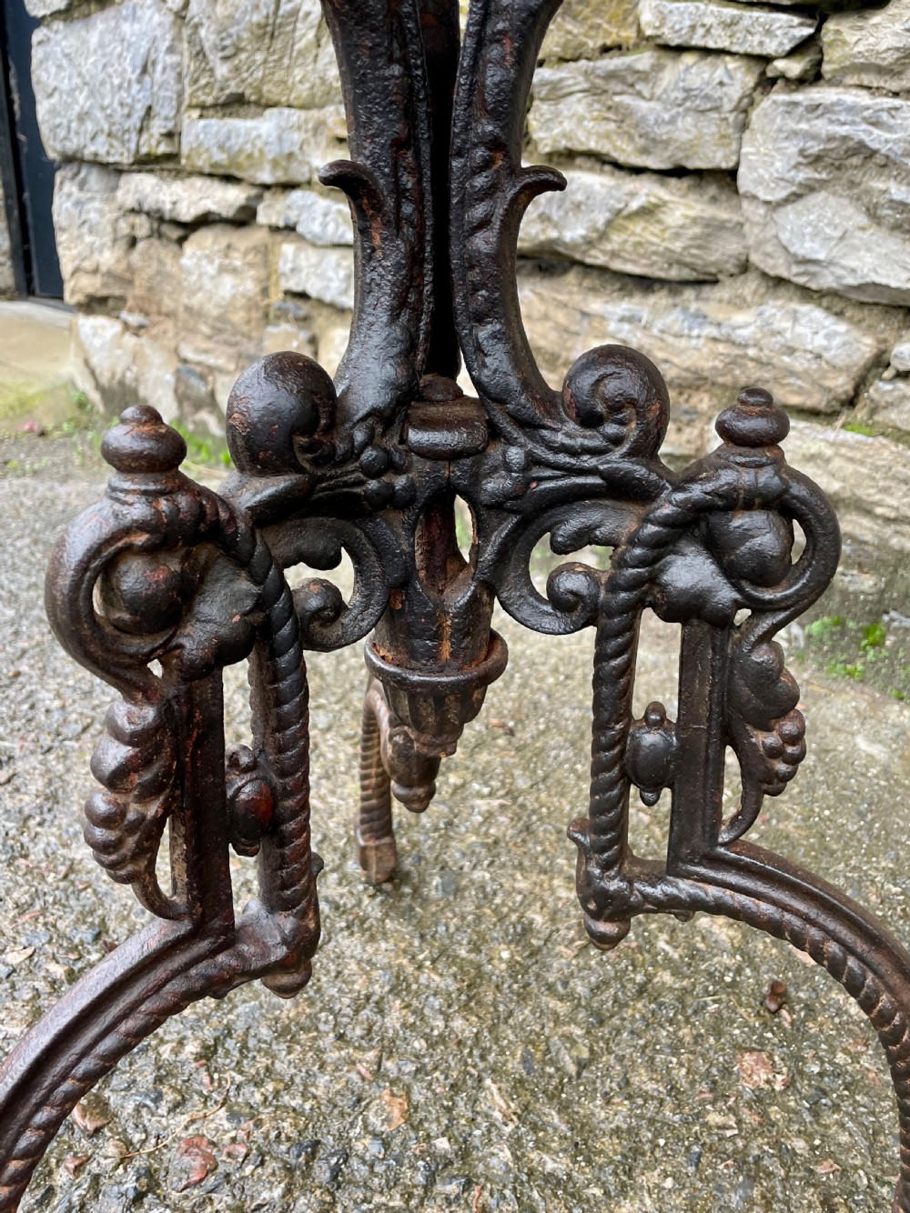 Victorian Cast Iron and Marble Table View IX