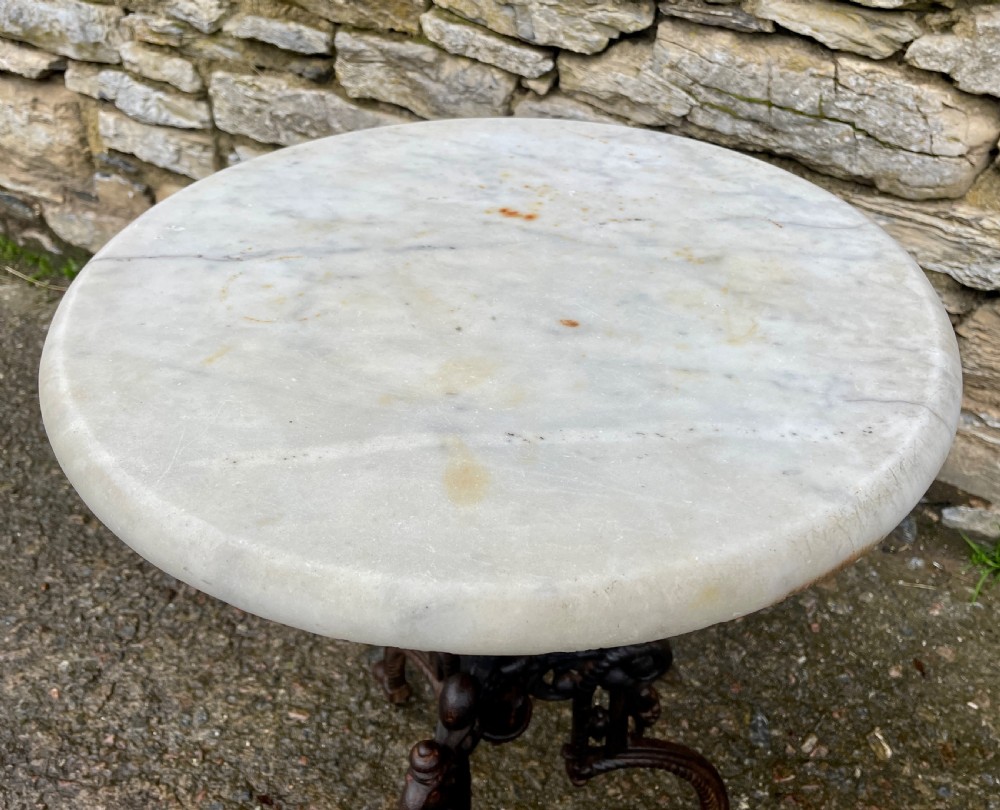 Victorian Cast Iron and Marble Table View X