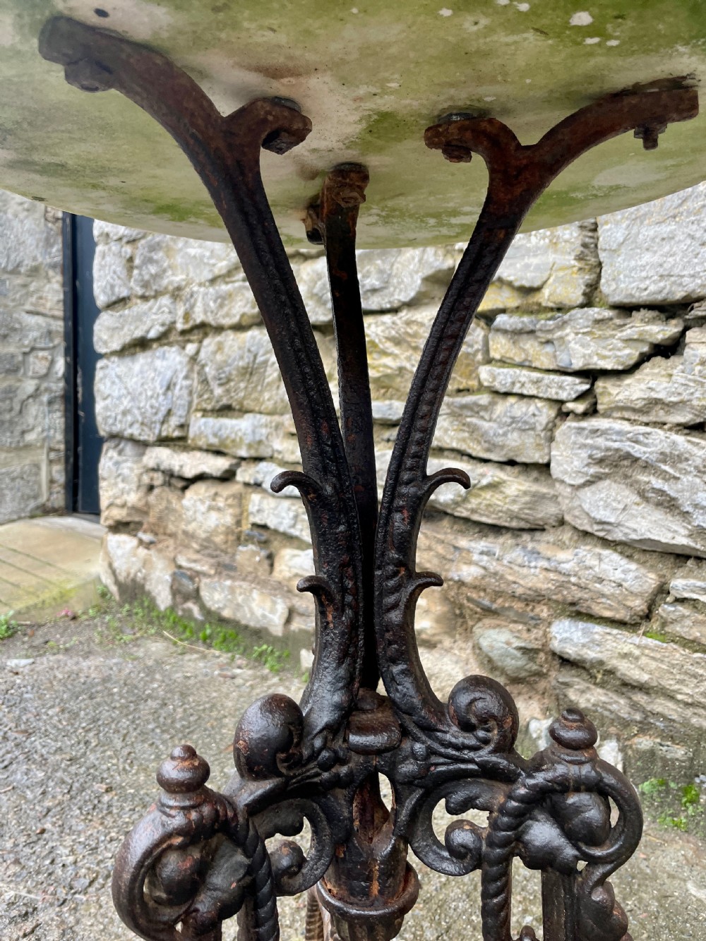 Victorian Cast Iron and Marble Table View XI