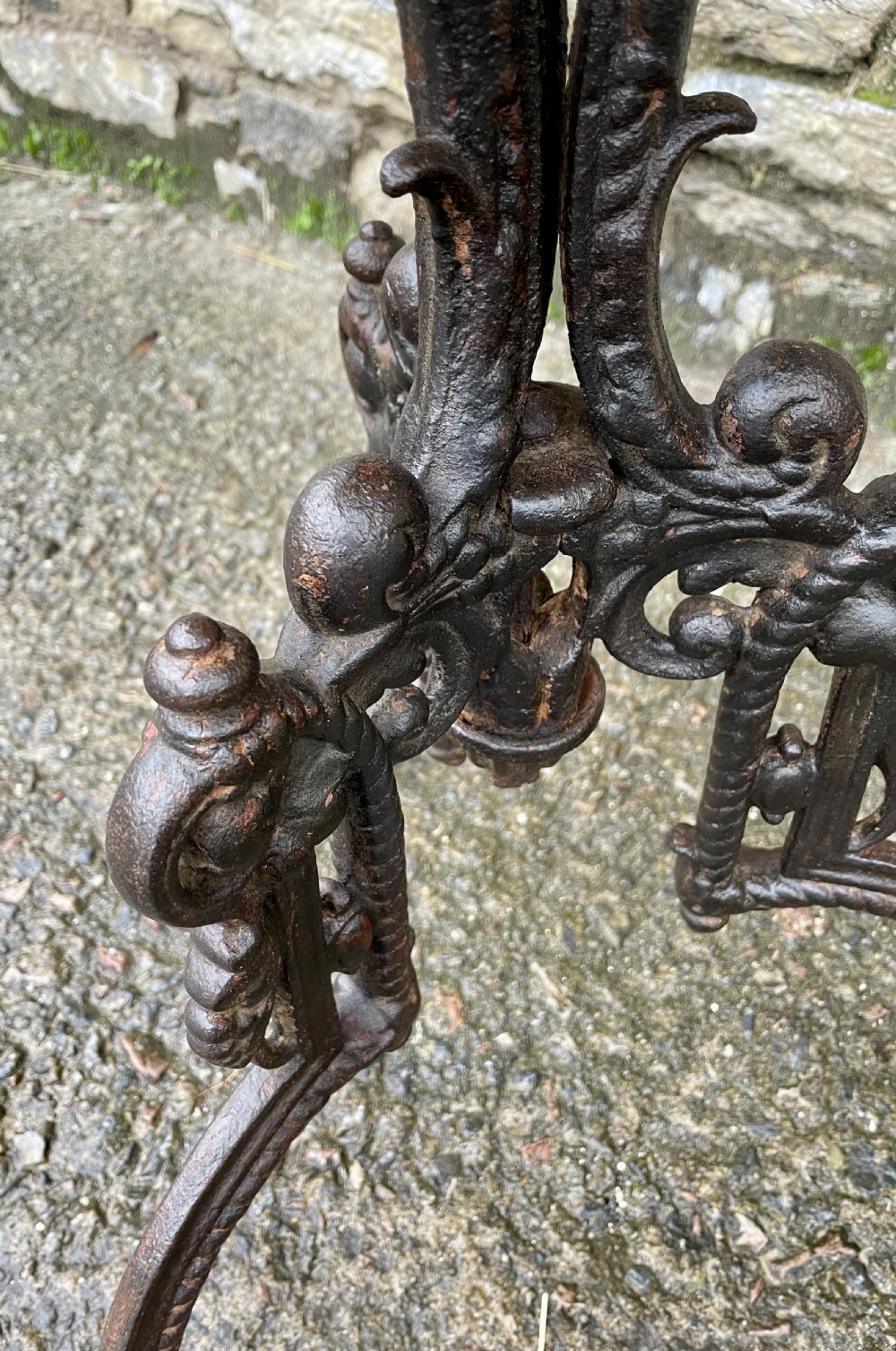 Victorian Cast Iron and Marble Table View XII