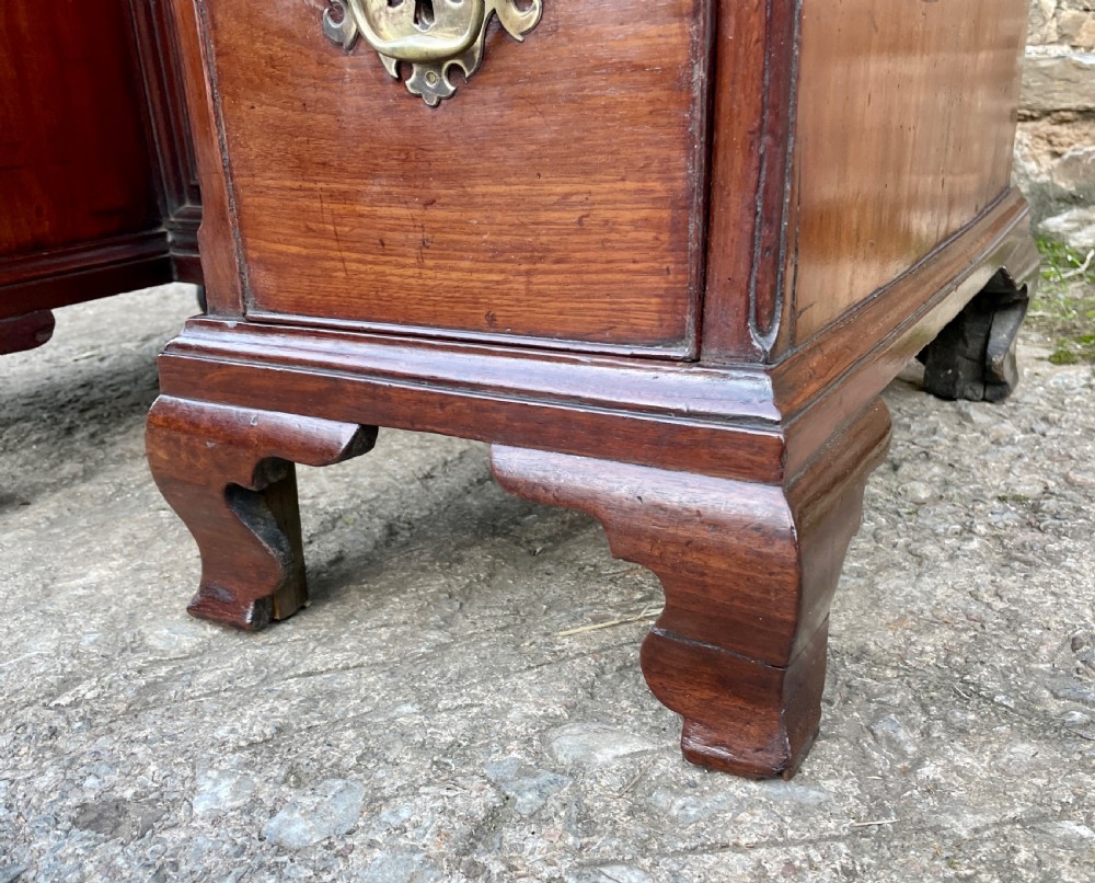18th Century Georgian Elm and Fruitwood Kneehole Desk View XII