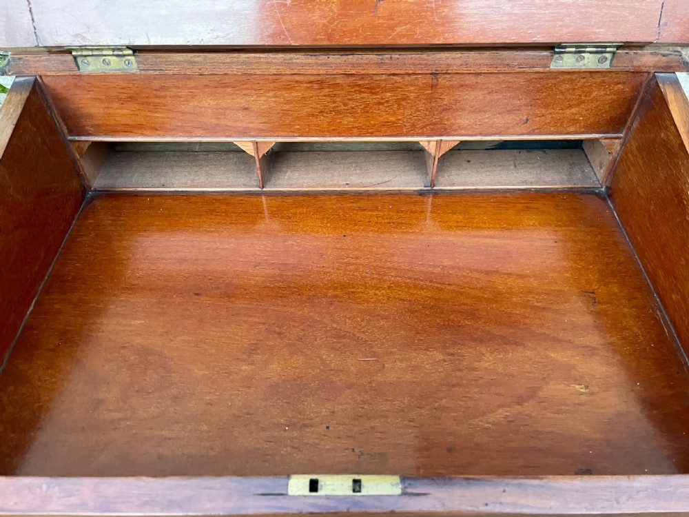 Antique Edwardian Walnut Inlaid Davenport View XIII