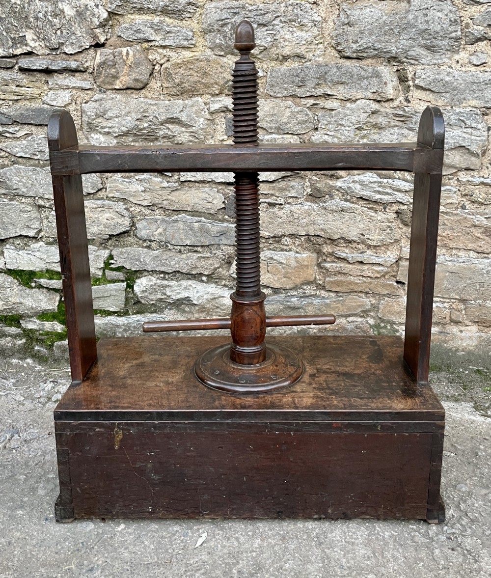 Antique Victorian Oak Tabletop Book Press View IX