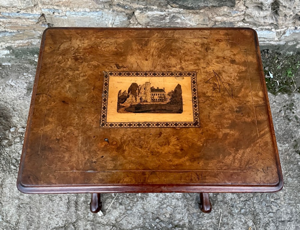 Victorian Walnut Tunbridge Inlaid Sewing Table View III