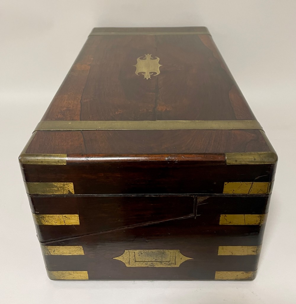 Victorian Brass Bound Rosewood Writing Slope View V
