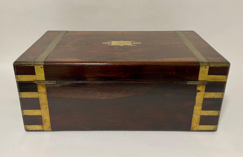Victorian Brass Bound Rosewood Writing Slope View VI