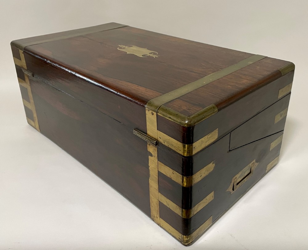 Victorian Brass Bound Rosewood Writing Slope View VIII