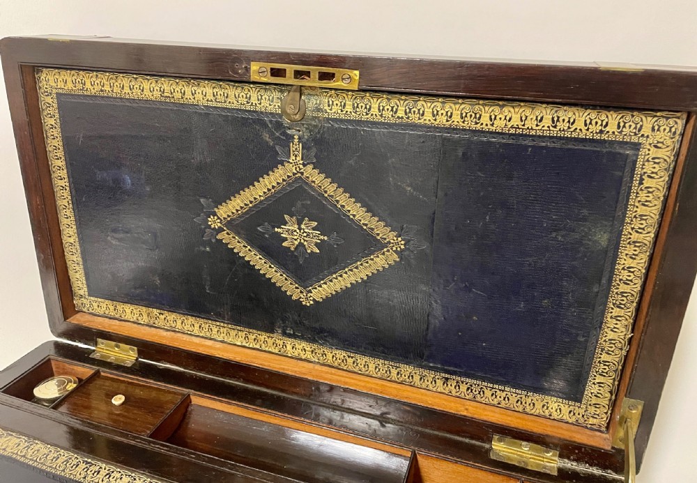 Victorian Brass Bound Rosewood Writing Slope View XII