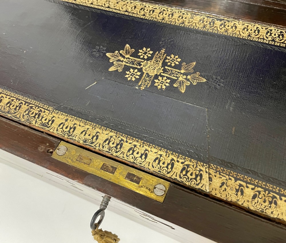 Victorian Brass Bound Rosewood Writing Slope View XV