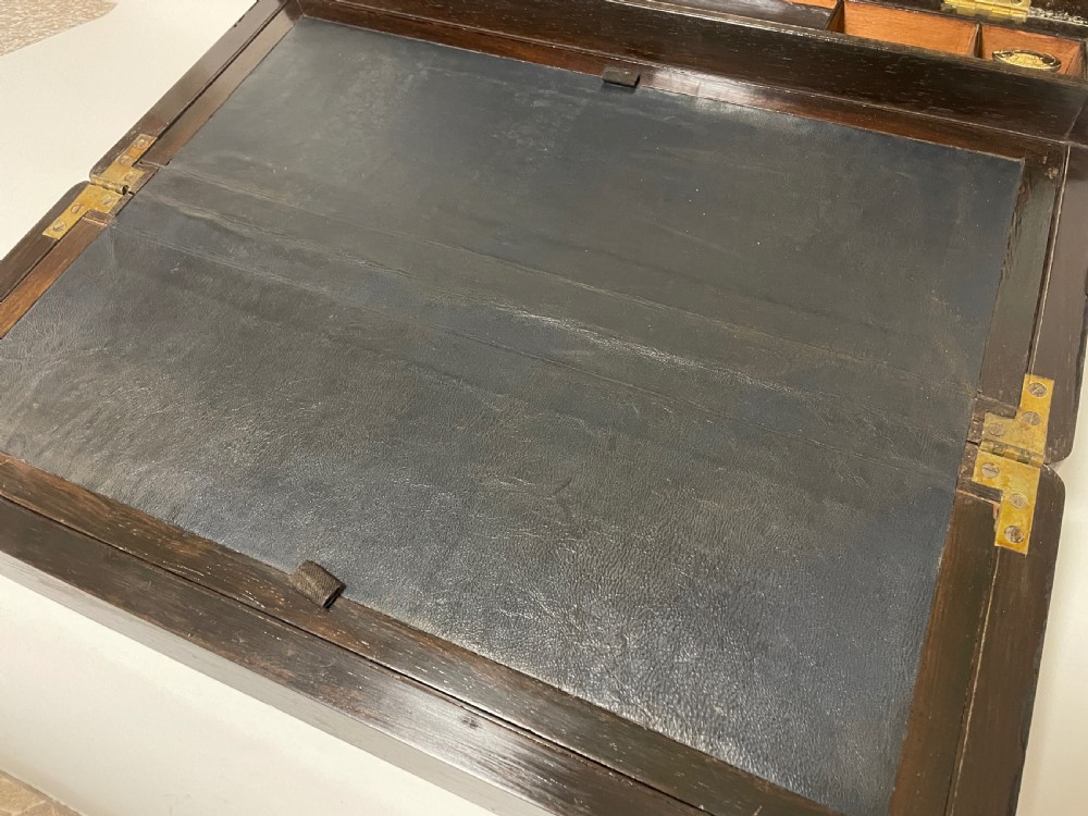 Victorian Brass Bound Rosewood Writing Slope View XVII