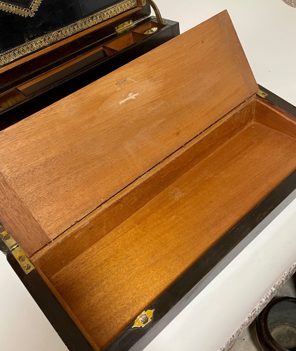 Victorian Brass Bound Rosewood Writing Slope View XVIII