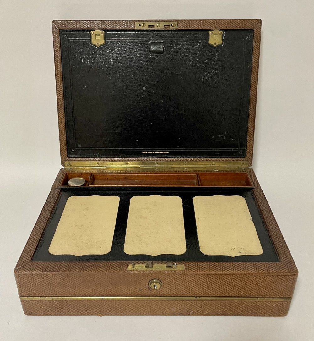 Antique Victorian Leather Writing Box