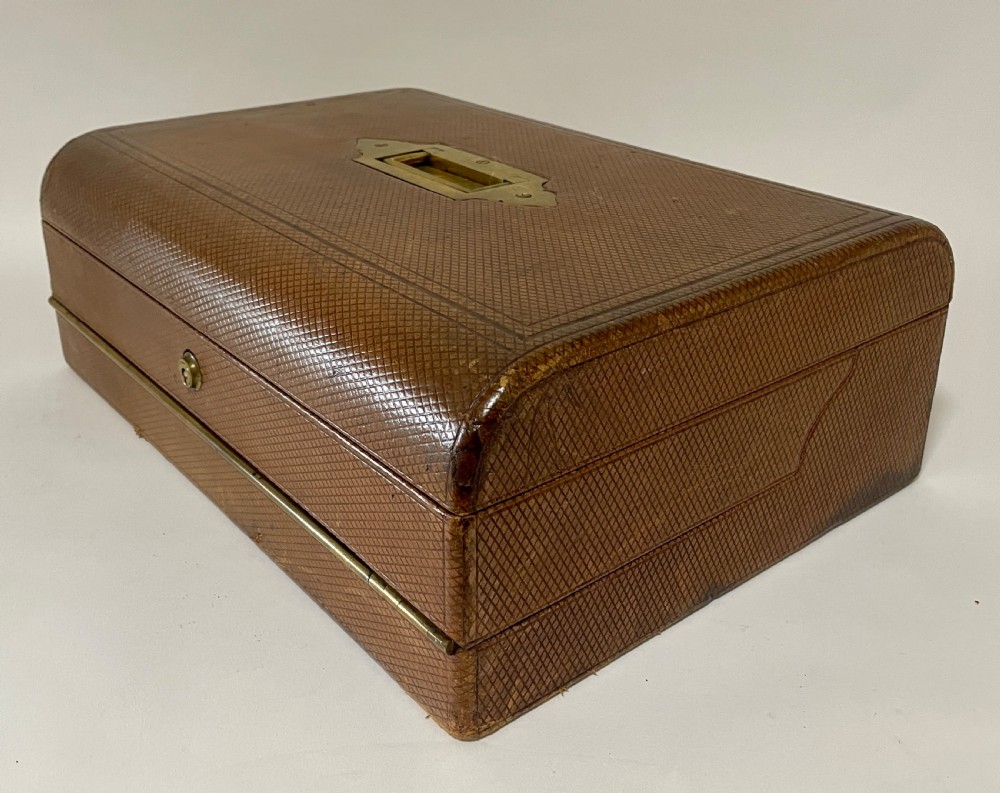 Antique Victorian Leather Writing Box View III
