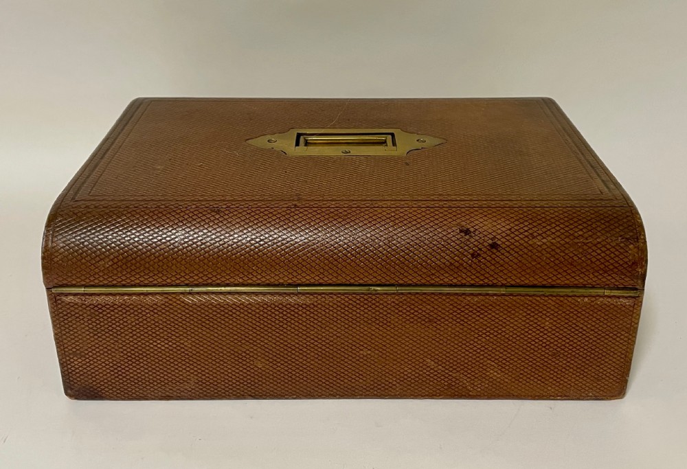 Antique Victorian Leather Writing Box View IV