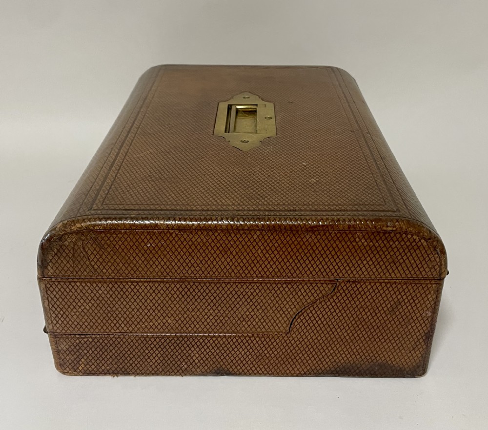Antique Victorian Leather Writing Box View V
