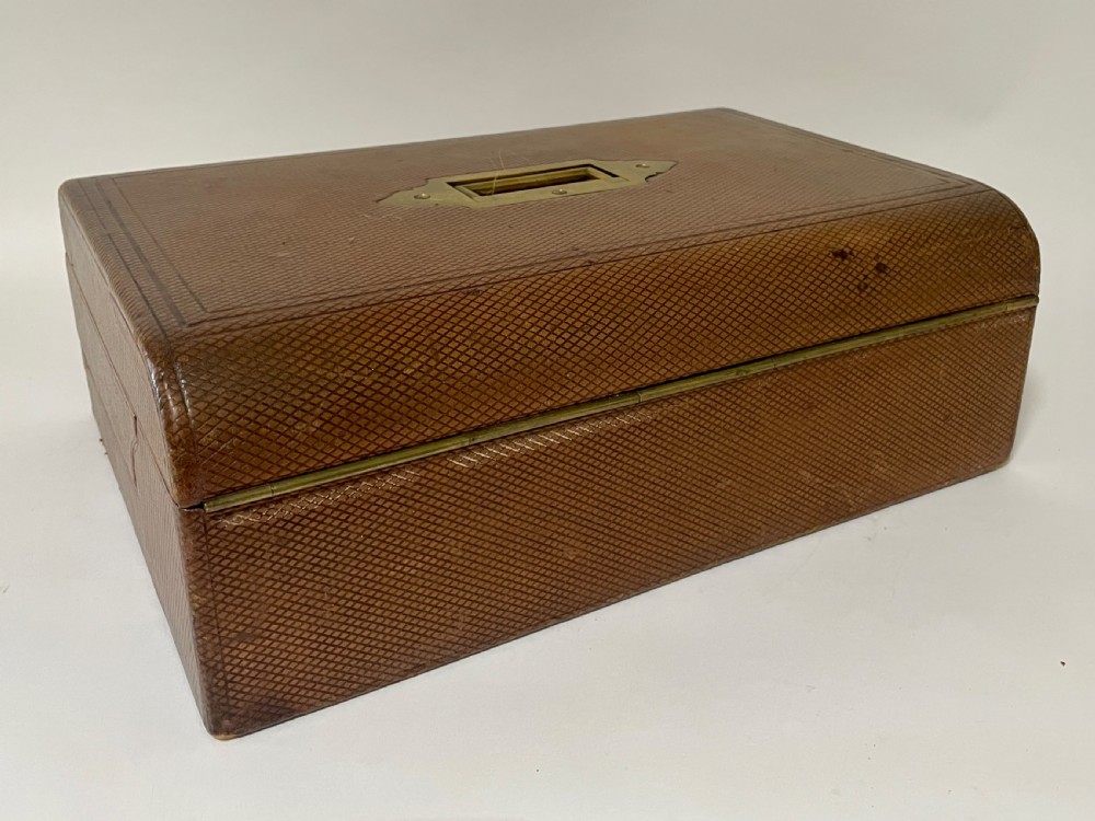 Antique Victorian Leather Writing Box View VI