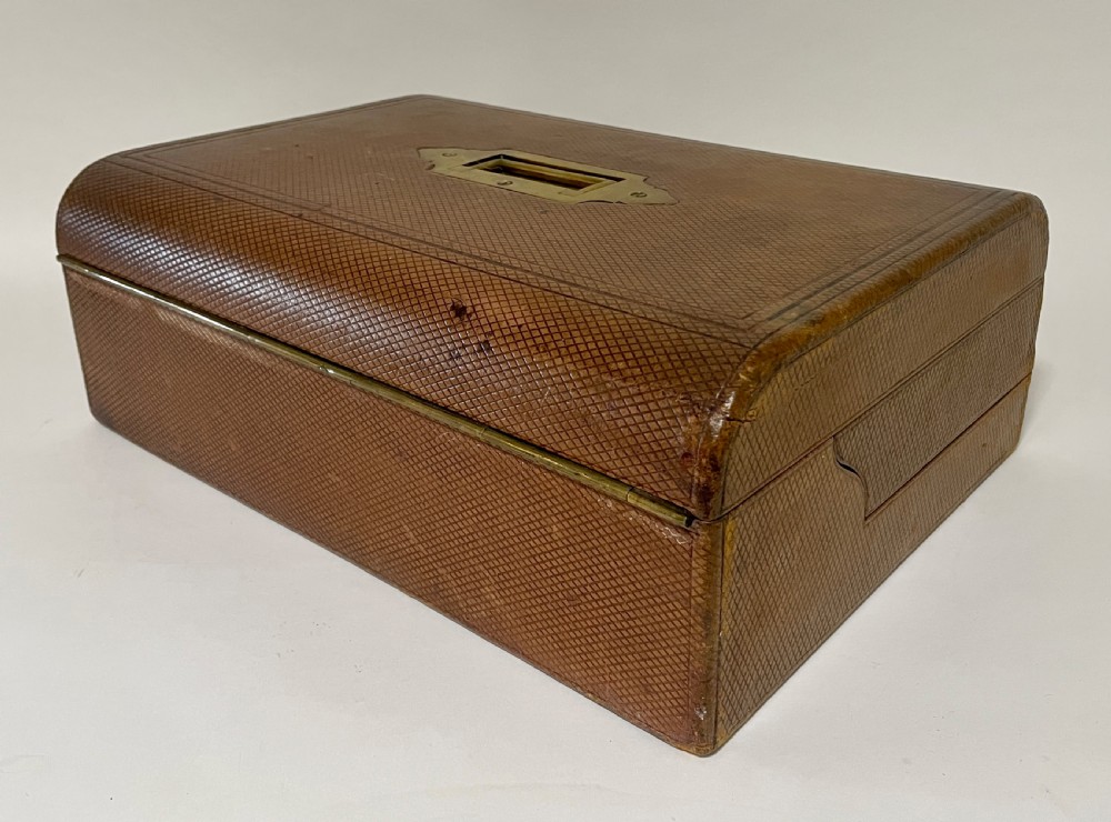 Antique Victorian Leather Writing Box View VII