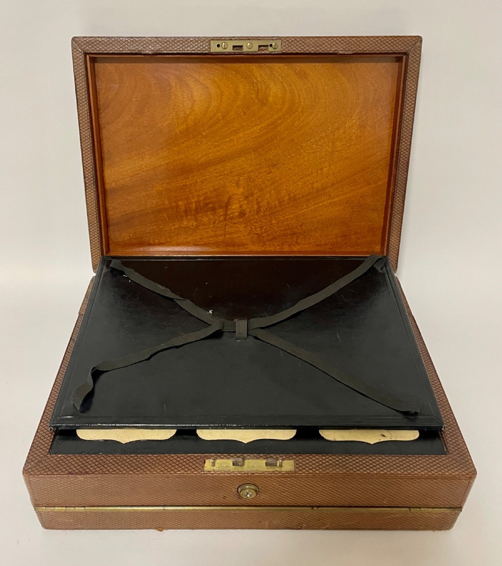 Antique Victorian Leather Writing Box View XIII