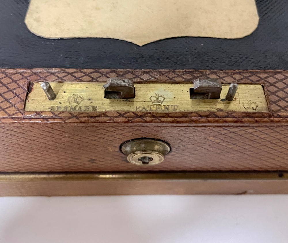 Antique Victorian Leather Writing Box View XV
