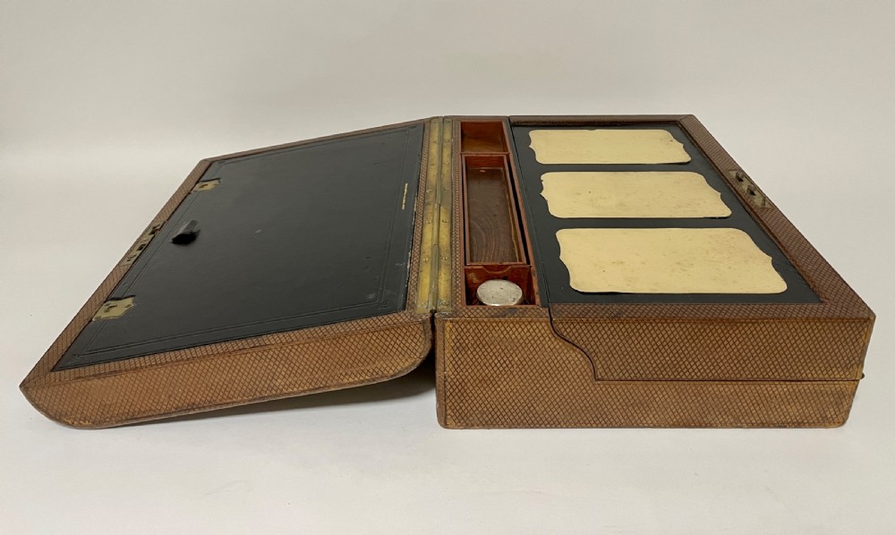 Antique Victorian Leather Writing Box View XVI